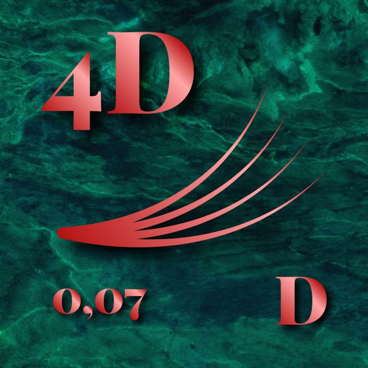 ColorDream Piros 4D - 0,07 - D v - 500db szempilla