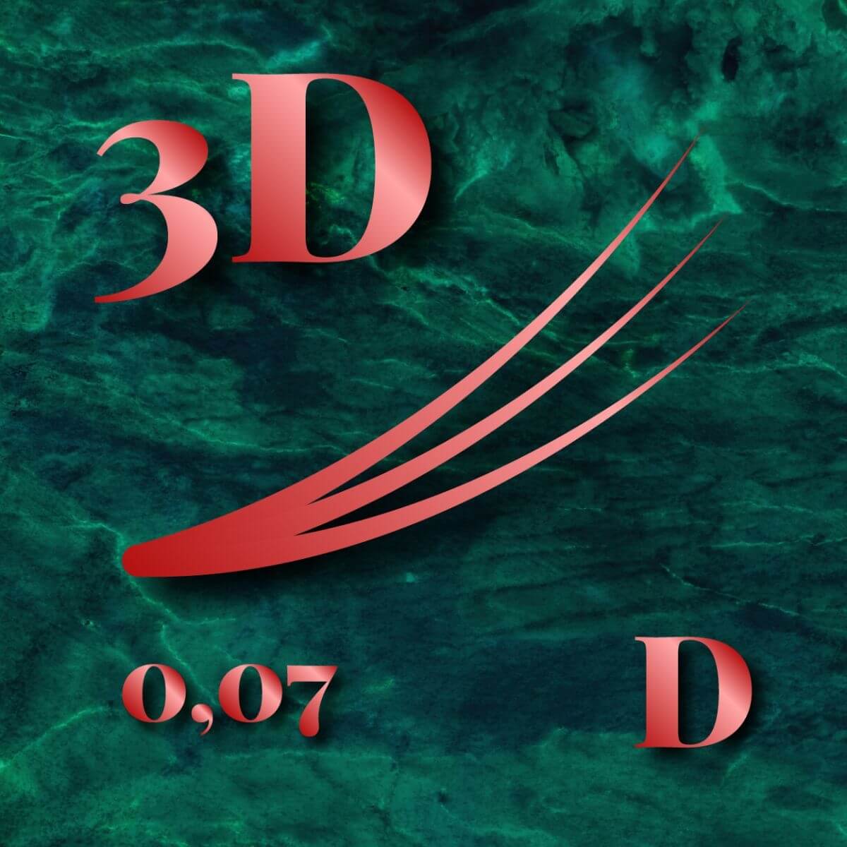 ColorDream Piros 3D - 0,07 - D v - 500db szempilla